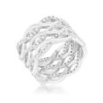 thumbnail image 1 of Brandy pour Femmes 0.88 CT Cubic Zirconia Rhodium Twist Large Anneau de Cocktail - Taille 9, 1 of 1
