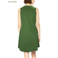 thumbnail image 5 of BadPiggies Womens Sleeveless A-line Dress with Pockets Cotton Swing Summer Beach Casual Loose Dress (S, Green), 5 of 7