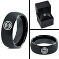 thumbnail image 4 of Tungsten Beer Bottle Cap Band Ring 8mm Men Women Comfort Fit Black Dome Brushed Polished, 4 of 4
