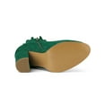 thumbnail image 5 of BLISSFUL STEP Valentine's Women's Ankle Boots Pointed Toe Zip-Up Block Heel Emerald Green 7.5, 5 of 8