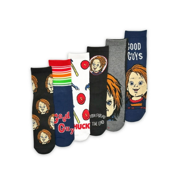 Chucky Men's Quarter Socks, 6-Pack, Size 8-12