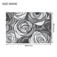 thumbnail image 4 of Yayeee Bath Rug for Bathroom Floor Non Slip Rectangle Fluffy Soft Absorbent Mat, 16"x24", Black Roses, 4 of 7