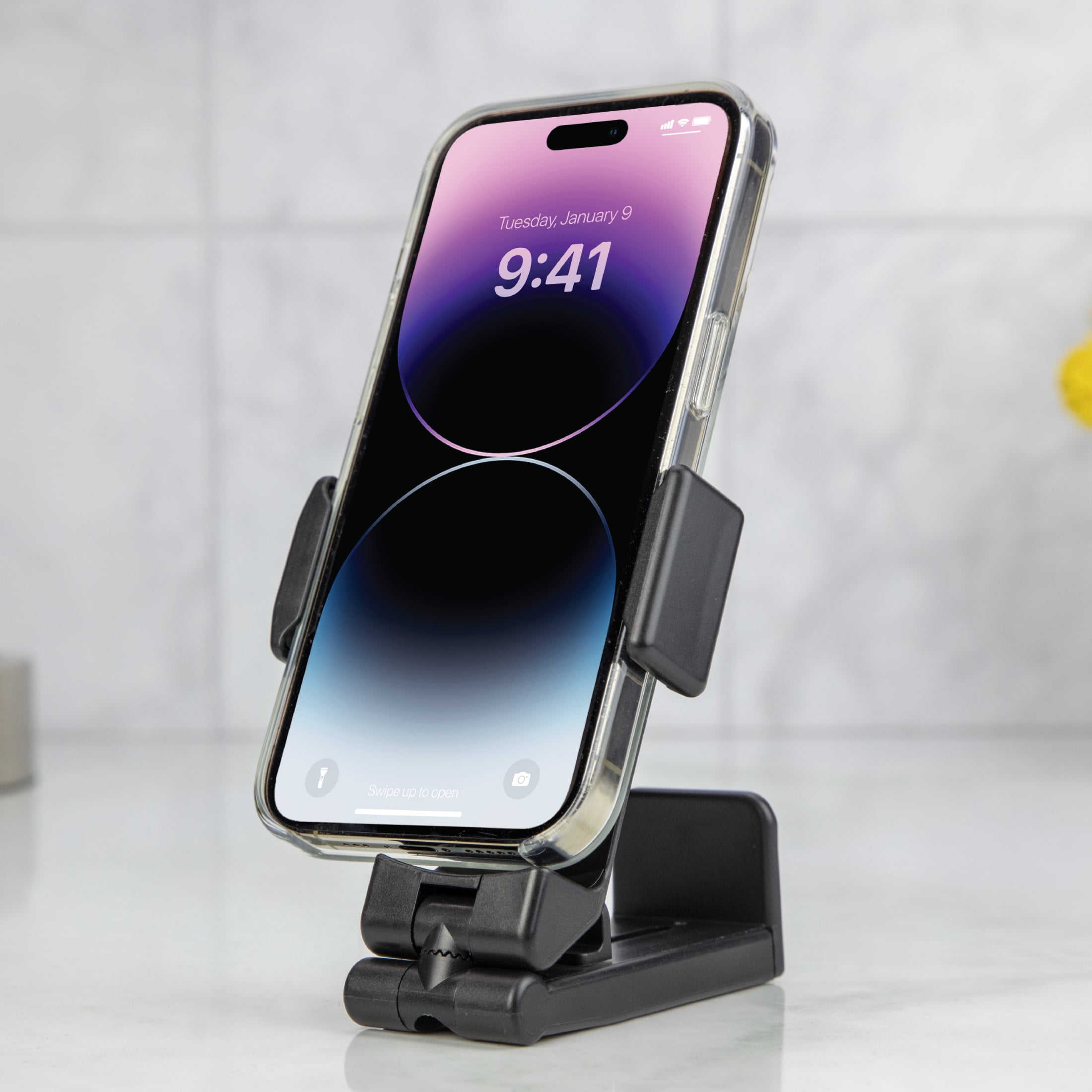 Scosche SUHTRVL-SP1 Universal 360° Adjustable Lightweight, Compact Travel Phone Mount or Stand Black