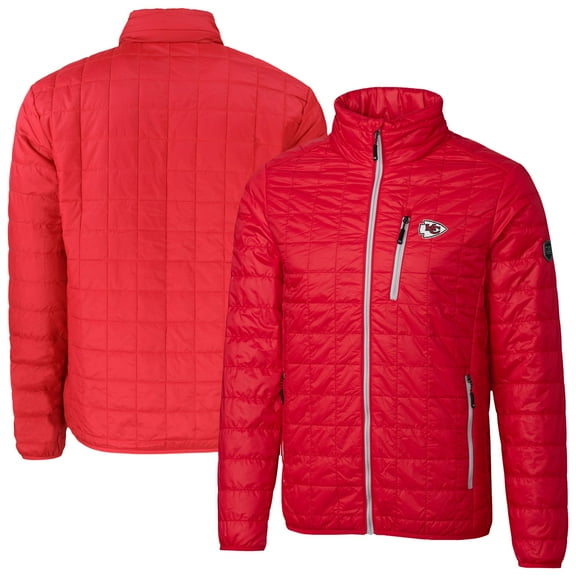 Men's Cutter & Buck Red Kansas City Chiefs Rainier PrimaLoft Eco Insulated Full-Zip Puffer Jacket