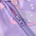 thumbnail image 6 of IROINNID Rain Jacket for Toddler Double Zipper Printed Zip Up Hoodede Jackets Windbreaker Boys' And Girls' Casual Coat,Purple, 6 of 9