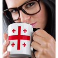 thumbnail image 2 of 3dRose, Flag of Georgia - Georgian Red Jerusalem Crusaders Cross on white - crosslets -  St George - world, 15oz Two-Tone Black Mug, 2 of 7