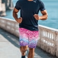 thumbnail image 3 of XYZCANDO Couple Matching Beach Set His Hers Swimwear Men's Beach Shorts & 2 Piece Women's Drawstring Bikini Mermaid Scales Hawaiian Outfits Vacation Pool Party Honeymoon Beach Wear, 3 of 6