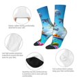 thumbnail image 3 of Rateoe Astronaut Tropical Dolphin for Women Casual Calf Socks - Cute Crew Socks - Thin Soft Above Ankle Socks Size 5-11, 3 of 6