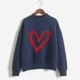 thumbnail image 5 of YOTMKGDO Valentines Sweater Women, Heart Sweater for Women Outenwear Coats Women Sweatshirt Top Long Sleeved Sweatshirt Casual Blouse Temperament Pullover Top Navy+XXL, 5 of 5