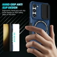 thumbnail image 4 of for Samsung Galaxy S23 FE Case with Camera Sliding Cover, [Compatible with MagSafe] with Magnetic Ring Kickstand, Military Grade Heavy Duty Protection Phone Case for Galaxy S23 FE, Royalblue, 4 of 10