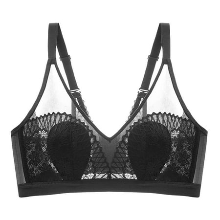 

Fabiurt Women s Bra Women s French Lace Cup Thin Summer Ultra Thin Strapless Bra Black