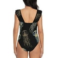 thumbnail image 5 of Uemuo Jellyfish Pattern Women's Tummy Control Swimsuits Slimming One Piece Bathing Suit Ruffle V Neck Swimwear-, 5 of 8