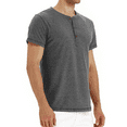 thumbnail image 2 of JWD Classic henley style Three button henley closure, Mens Henley Short Sleeve T-Shirt Cotton Casual Shirt Mens ShirtsSummer Daily T-Shirts, 2 of 4