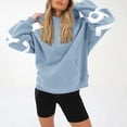 thumbnail image 4 of Fashiona Women's Letter Print Loose Pullover Hooded Sweatshirt Tops, 4 of 5