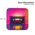 thumbnail image 2 of Leather Coasters with Heat-resistant for Drinks, Neon Cassette Tape Cup Coasters Cup Pad Mat for Tabletop Protection, Coffee Table, Office Desk and Housewarming Gift, 2 of 5