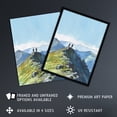 thumbnail image 2 of Artery8 Hikers on Helvellyn Mountain Ridge Landscape Living Room Artwork Framed Wall Art Print A4, 2 of 3