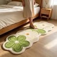 thumbnail image 3 of JWZZYD Scalloped Floral Plush Bathroom Runner Rug, 63"x19.68" Soft Absorbent Non Slip Floor Mat, Washable Flower Pattern Carpet for Bathroom, Bedroom, Entryway & Home Flooring Decor(Green, 1 Pack), 3 of 7