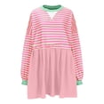 thumbnail image 3 of DailyTrove Women's Short Sleeve Striped Two-Piece Set, Crop Top & Skirt, Summer Casual & Trendy Wear, Modern Fit, 3 of 6
