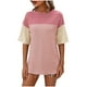 thumbnail image 2 of Fiudx Liquidación de Ahorros de Verano Camisetas Holgadas de Manga Corta Coloridas con Cuello Redondo Nuevas de Verano para Mujer, 2 of 6