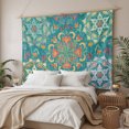 thumbnail image 3 of Green Boho Tapestry for Bedroom Wall Hanging Tapestry, Shabby Vintage Ethnic Abstract Floral Art Ceiling Backdrop Tapestries Poster Blanket Wall Decor for Teens Room Living Room Dorm 59" x 90", 3 of 8