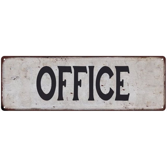 OFFICE Vintage Look Rustic 6x18 Metal Sign Chic Retro 106180035010