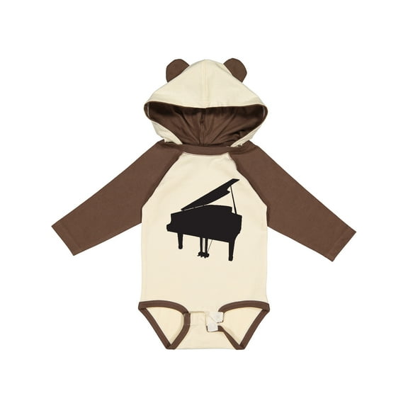 Inktastic Piano Silhouette Boys or Girls Long Sleeve Baby Bodysuit