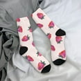 thumbnail image 5 of Fotbe Hand Drawn Strawberry Pattern Long Socks for Men & Women – Breathable & Stretchy Compression Socks, Ideal for Running, Travel, and Everyday Wear Size 5-11, 5 of 6