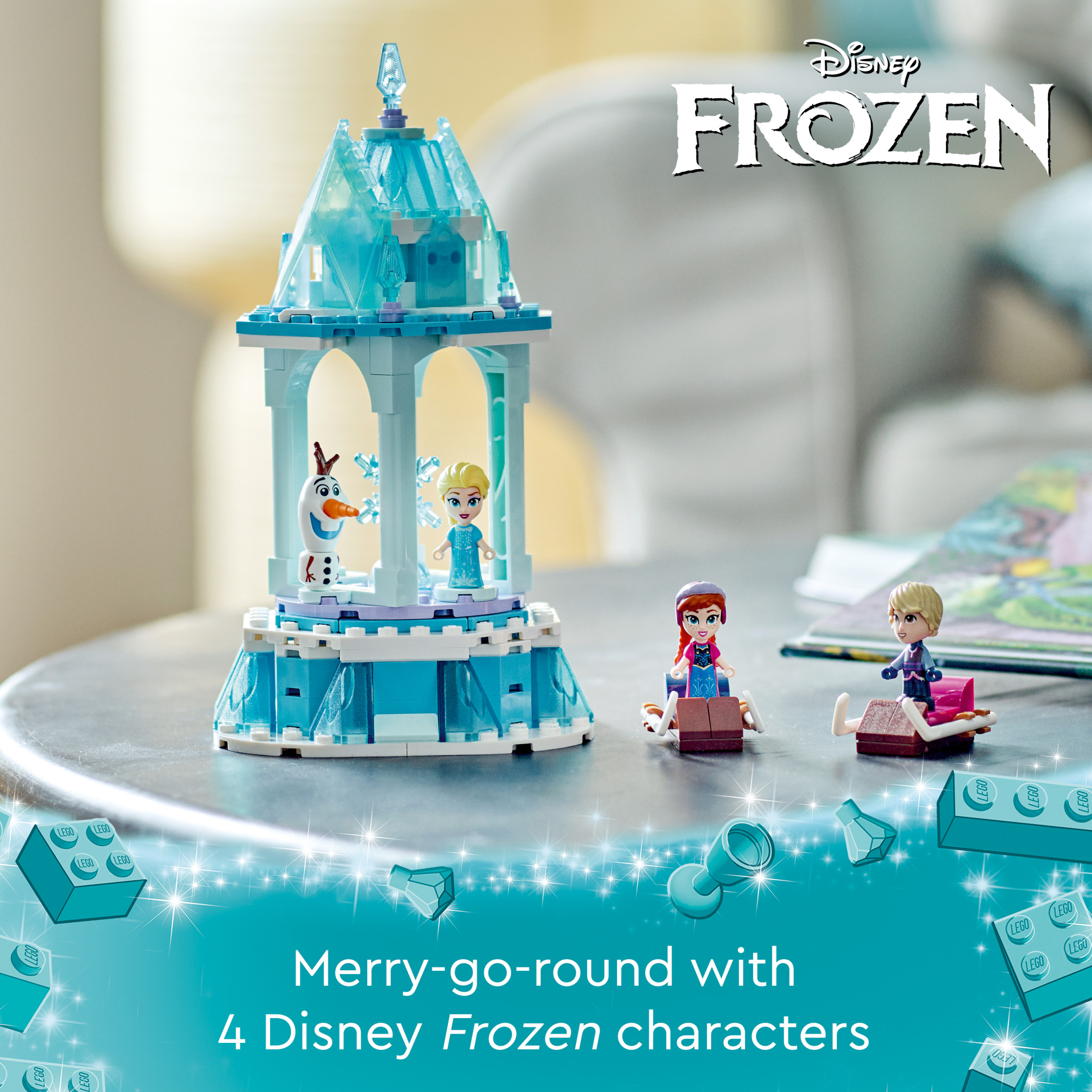 LEGO Disney Frozen Anna and Elsa’s Magical Carousel 43218 Ice Palace Building Toy Set with Disney Princess Elsa, Anna and Olaf, Great Birthday Gift for 6 Year Olds - image 4 of 8