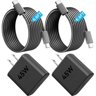 Type C Charger Fast Charging, 2-Pack 45W USB C Android Charger Block,  Phone Super Fast Charger with 6.6FT Cable Compatible with Samsung Galaxy S25/S24/S23 Plus/Ultra