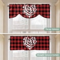 thumbnail image 5 of Valentine's Day Tie Up Valance Curtains for Windows, Kitchen Curtains Window Treatments, Romantic Love Red Checkered Buffalo Short Window Shades Valances for Bedroom Bathroom Cafe 54"x18", 5 of 8