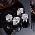thumbnail image 5 of i Kito Whisky Ice Stones, Metal Skull Ice Rock Cubes, Whiskey Rocks Stainless Steel 4pack Silver, 5 of 10