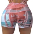 thumbnail image 2 of Rocae Pastel Pink Beach Cafe for Women's Quick-Dry Running Shorts,Ladies Active Athletic Apparel Yoga Workout Gym Running Volleyball Spandex Shorts-Large, 2 of 8
