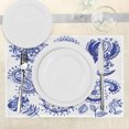 thumbnail image 3 of Ambesonne Paisley Place Mats Set of 4, Watercolor Mandala, Standard Size, Navy Blue White, 3 of 6