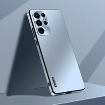 ELEHOLD for Samsung Galaxy S23 Ultra Slim Case, Aluminum Metal Frame All-inclusive Camera Lens Lightweight Shockproof Anti-Scratch Glossy Case for Samsung S23 Ultra 6.8" - Blue