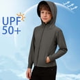 thumbnail image 2 of AHTJRT Kids UPF 50+ Sun Protection Jacket Boys Girls Long Sleeve Zip Up Hoodies with Pockets Cooling Lightweight Jackets for Running Fishing Hiking Dark Green 3-4 Years, 2 of 8