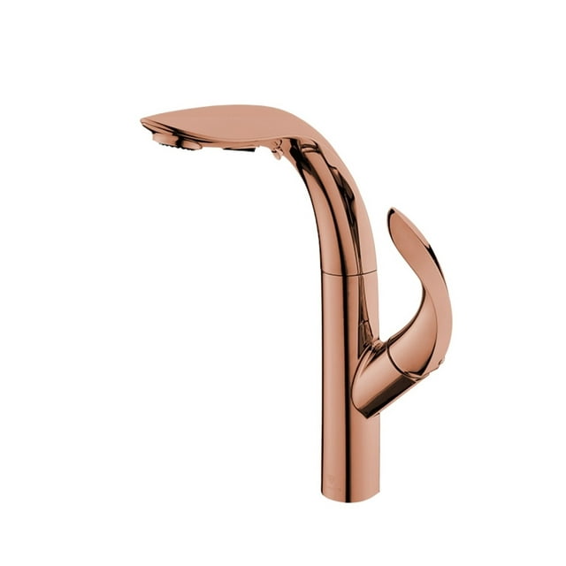 Luxury Gold Brass Kitchen Faucet With Pull-out Design, 2-function Single Handle Cold And Hot Dual Control Modern Sink Tap ,Versatile Features