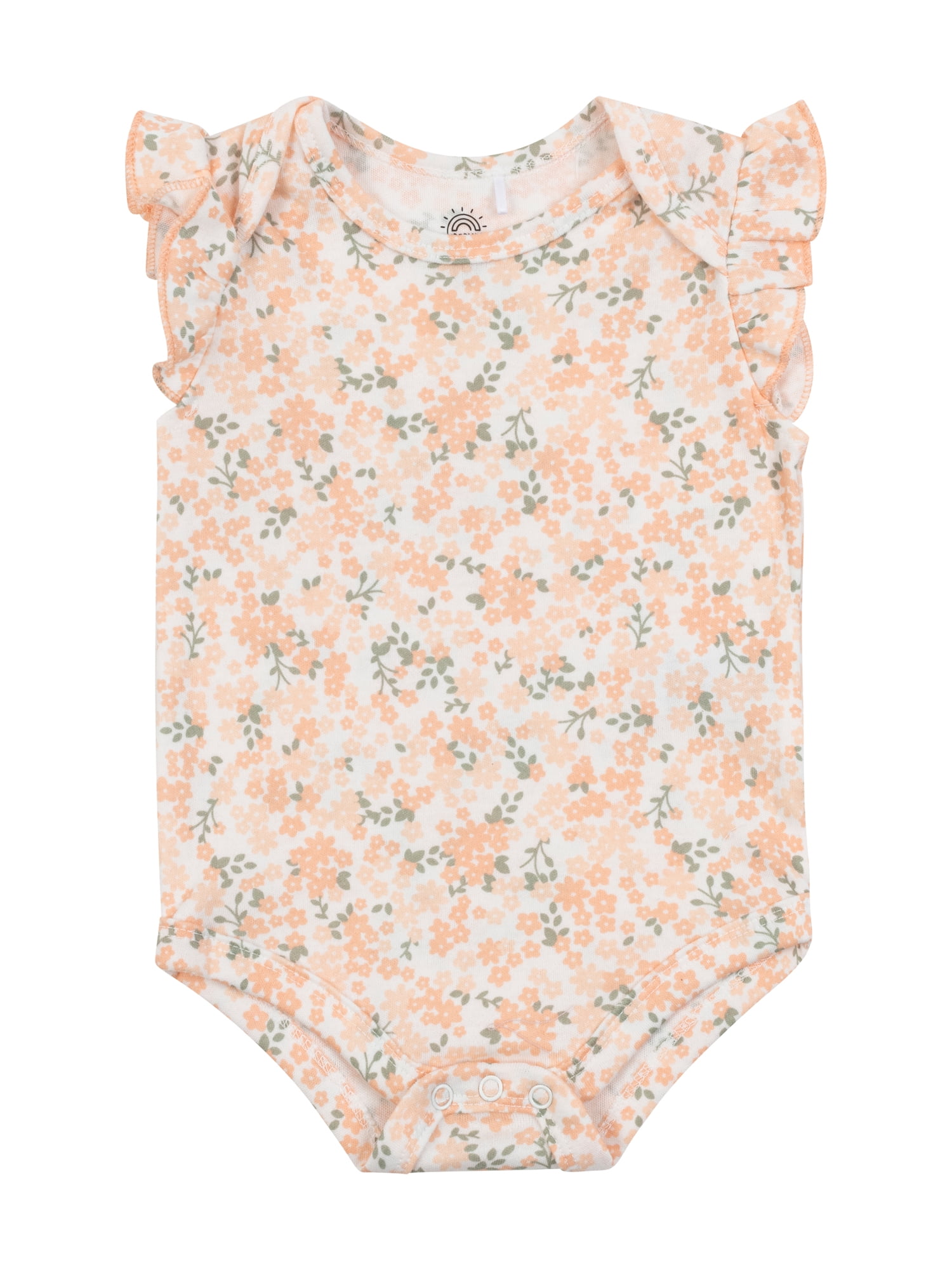 Wonderluxe Newborn Girls' Short Sleeve Bodysuits, 3-Pack, Sizes 0-3M-6-9M