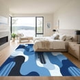thumbnail image 3 of ODIKA 2'x3' Machine Washable Non-Slip Area Rug, Mystic Swirls Abstract Indigo and Charcoal High Traffic Rug, Blue, 894933, 3 of 7