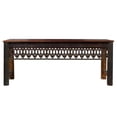 thumbnail image 3 of Farmhouse Style Lattice Carved Teak Wood Long Console | Unique Entryway Hall Table | Distressed Rustic Sofa Table | Mid Century Modern, 3 of 7