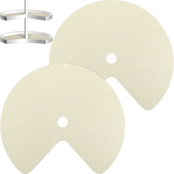 2Pcs Lazy Shelf Liner Circle Kitchen Liners Non Adhesive Cabinet Liners Non Slip Fridge Mats for Drawer Pantry 31Inch-A