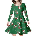 thumbnail image 1 of MIASHUI Robe de Fête Festive pour Filles avec Motif Enchanteur de Cerf et d'Arbre de Noël Vert, 6-7 Ans, 1 of 5