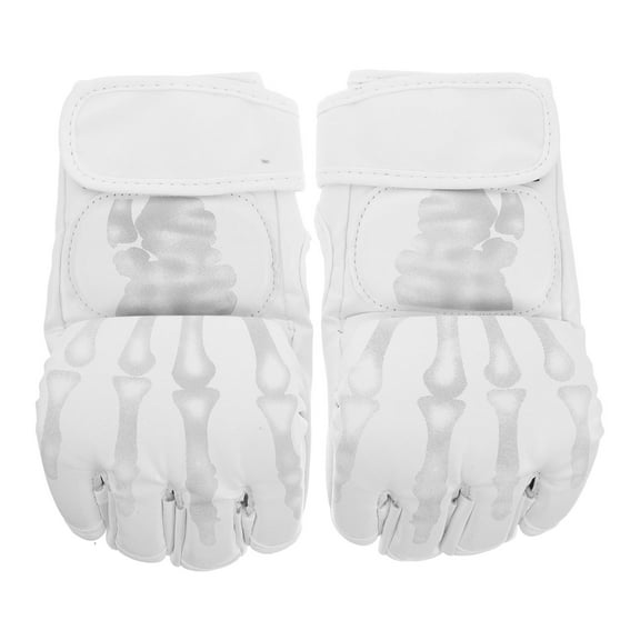 Milisten 1 Pair Boxing Gloves For Men Pu White Fingerless Enhanced Protection 8.7x4.7x2.4in