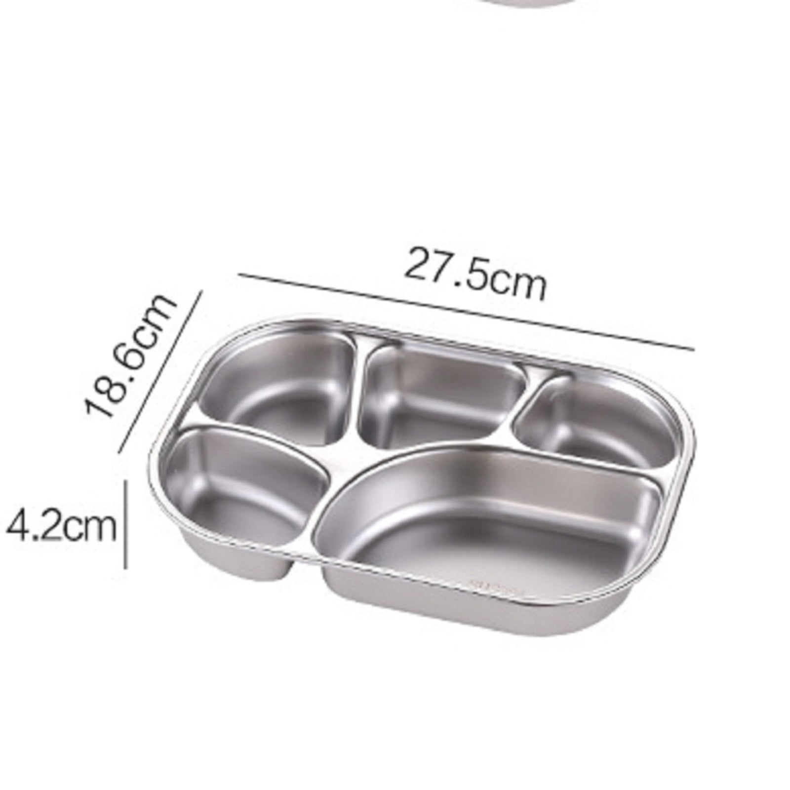 Bento Box, Stainless Steel Lunch Box,5‑Grid Portable Bento Box,Food Storage Container for Adult,The Lid Contains Spoons and Chopsticks
