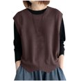 thumbnail image 2 of Chbgutlmr Knitted Tank Tops for Women Sleeveless Crew Neck Irregular Hem Loose Fitted Tee Tops Casual Spring Comfy Tops, 2 of 4
