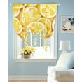 thumbnail image 2 of Lemon Tie Up Curtains for Window, Thermal Insulated Balloon Shade Adjustable Rod Pocket Curtains Valance Panels for Kitchen Bathroom Cafe 52 x 45 Summer Watercolor Yellow Fruits, 2 of 6
