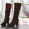 thumbnail image 4 of Tawop Ladies Boots Knee High Chunky High Heel Round Toe Winter Boots, 4 of 9