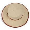 thumbnail image 5 of Straw Boater Hat Womens Sun Hat UV Protection Flat Brim Hats for Women Summer Hats for Beach Travel Vacation, 5 of 7