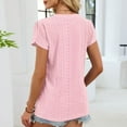 thumbnail image 5 of Kukoosong Women's Casual Solid Color V-Neck Short Sleeve Crop T-Shirt Pull-On Slim Fit for Summer Fashion Comfortable Women's T-Shirts, 5 of 6