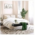 thumbnail image 3 of Dycanpo 44.5”Bedroom Bench, Faux Leather Modern Ottoman Bench with Metal Legs, Black, 3 of 7