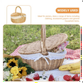 thumbnail image 4 of XKHHLH Wicker Picnic Basket with Handle, Large Empty Picnic Basket with Lid & Removable Liner, Vintage Hand Woven Basket for Picnics, Camping, Veg Picking, Mother's Day, Thanksgiving, 4 of 4